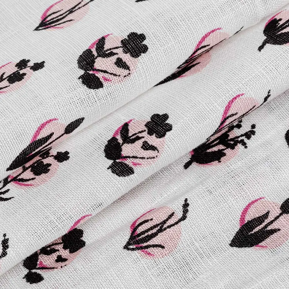 Guaranteed quality hot sale 100 linen fabirc printed fabric