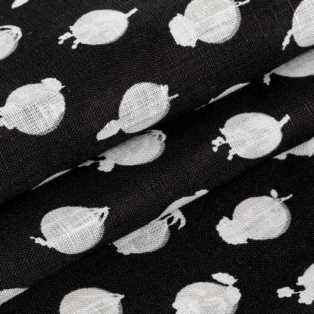 Japanese style printed linen fabric for garments